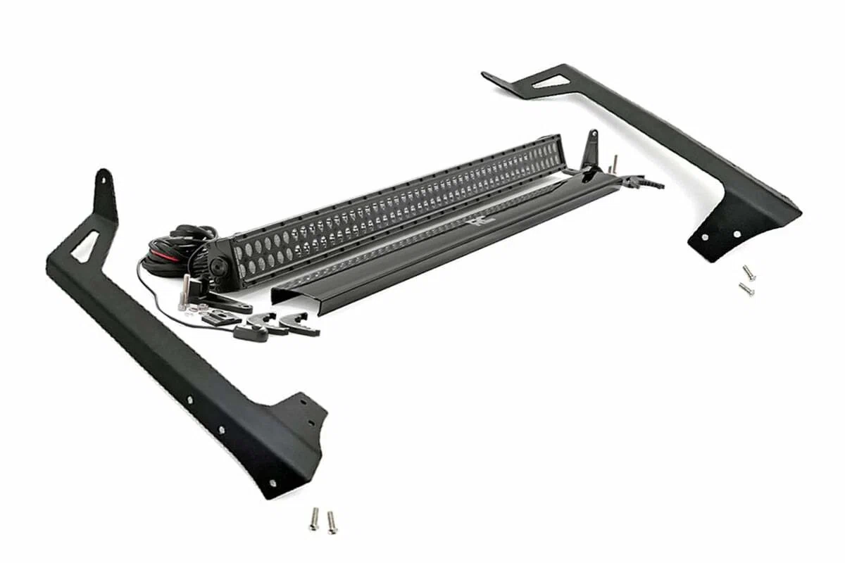 Fits Wrangler JK(07-18) LED Light Windshield Mount 50_ Black Dual Row 70504BL